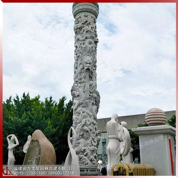 廣場(chǎng)石雕龍柱圖片