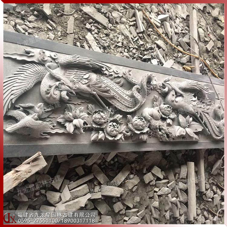 石雕鳳凰浮雕畫(huà)