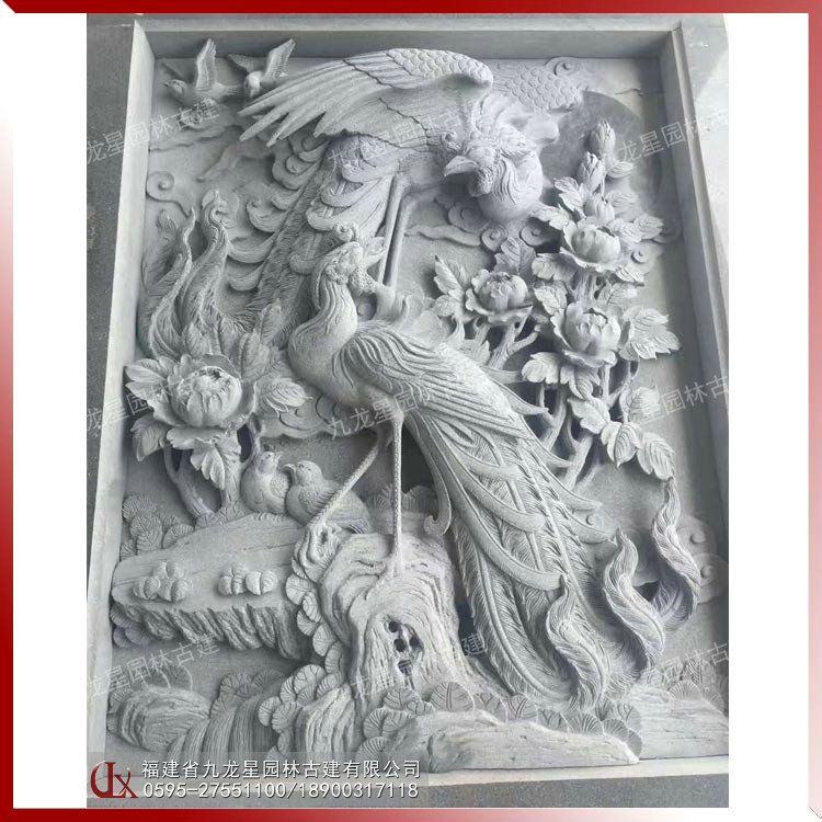 石雕鳳凰浮雕畫(huà)