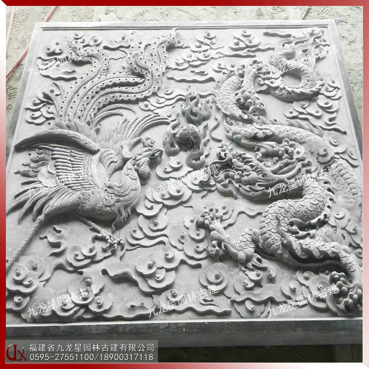 石雕鳳凰浮雕畫(huà)
