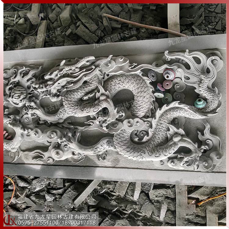 石材浮雕龍鳳圖片