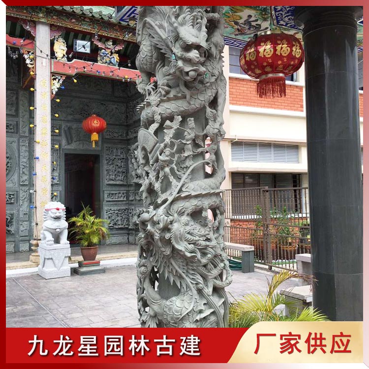 石雕龍柱圖片